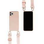 pink Silicone iPhone Case with Crossbody Strap