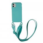 sky blue Silicone phone Case with Crossbody Strap