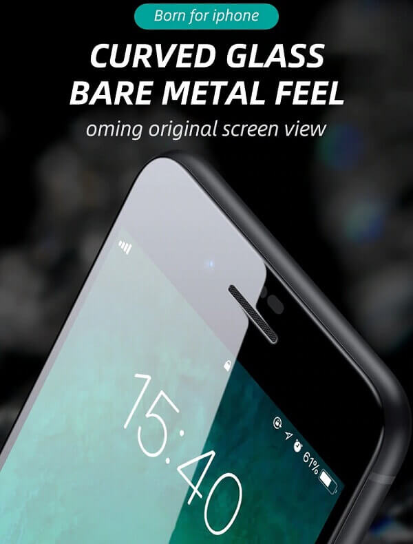 Curved tempered glass - original screen view