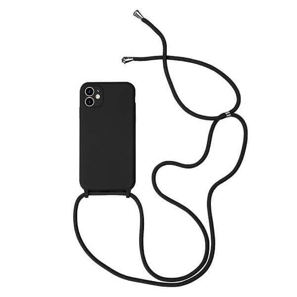 Black Silicone iPhone Case With Necklace
