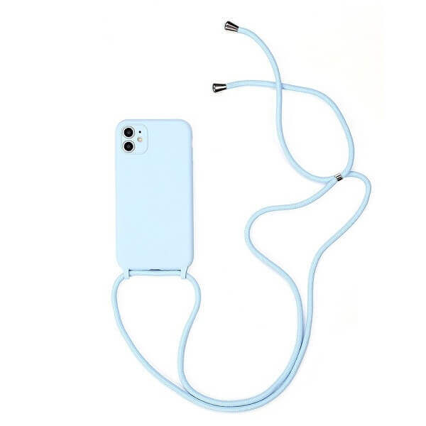 Blue Silicone iPhone Case With Necklace