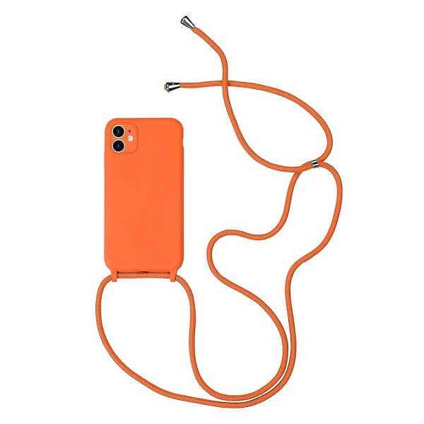 Orange phone Case With a Lanyard