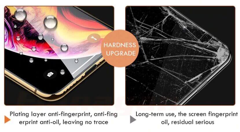 Upgraded to 10h: hardness of the iPhone Xs screen protector