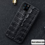 Black tailbone style real crocodile skin phone case