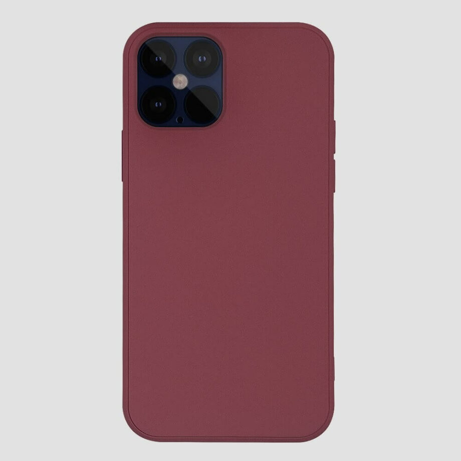 Drak Red Liquid Silicone iPhone 12 Pro Case