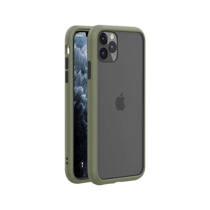Army green-Black Shockproof Bumper iPhone Case