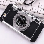 Black vintage 3D retro camera phone case