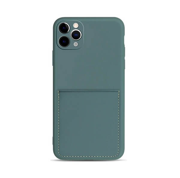 Dark Green iPhone Case With Pocket Wallet