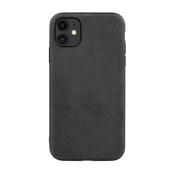 Dark gray Alcantara iPhone 12 Case