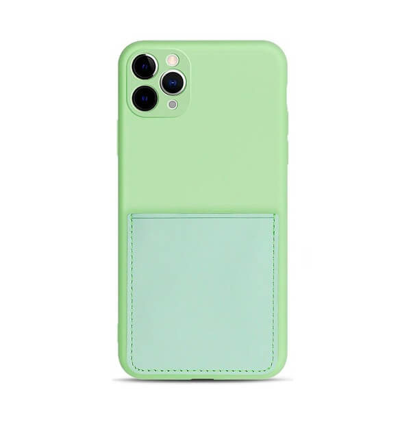 Green iPhone Case With Back Pocket Wallet