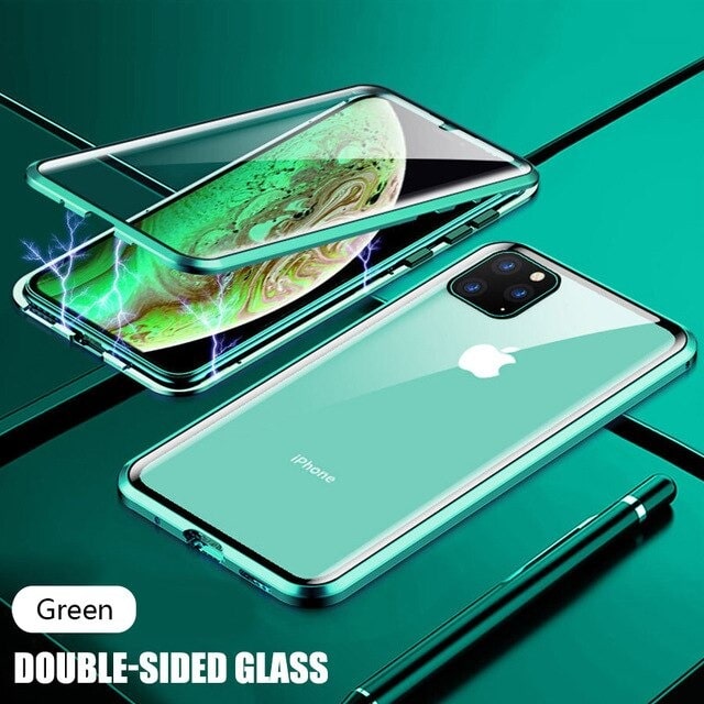 Green Magnetic Adsorption Metal iPhone 12 Pro Case