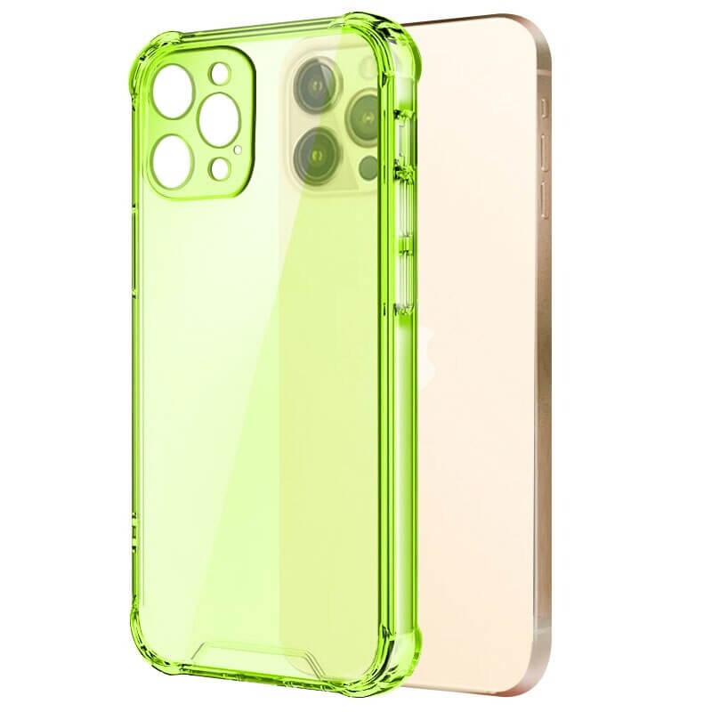 Ligh green shockproof transparent iPhone case with camera lens protection