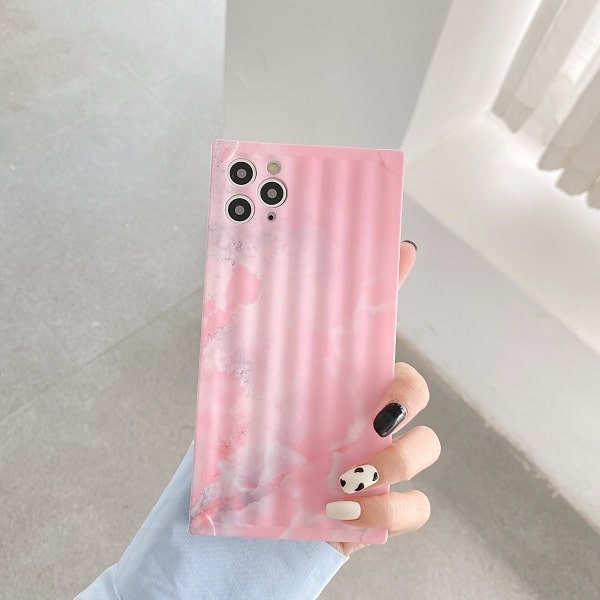 Pink Square Marble Phone Case
