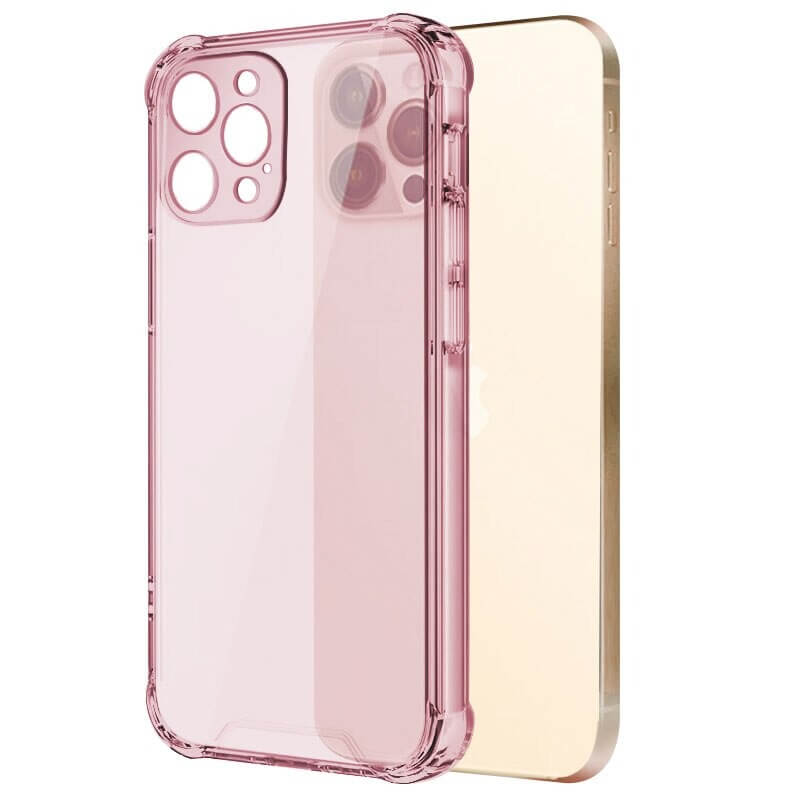Pink shockproof transparent iPhone case