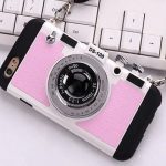 Pink vintage 3D camera phone case