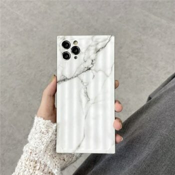 White Square Marble Phone Case