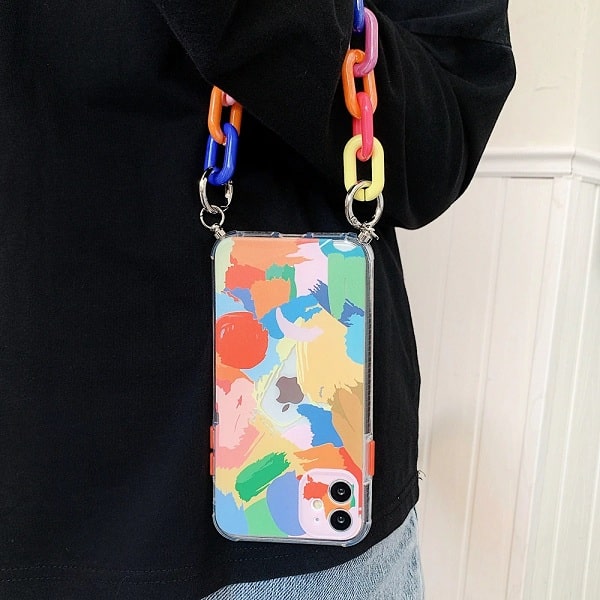 Artwork Abstract Print iPhone Case With Cable Chain