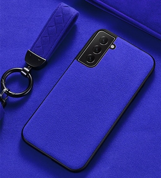 Blue Alcantara Case For Samsung Galaxy S21 S21 Plus 21 Ultra