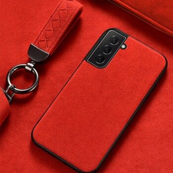 Hot Red Alcantara Samsung S21 Plus case