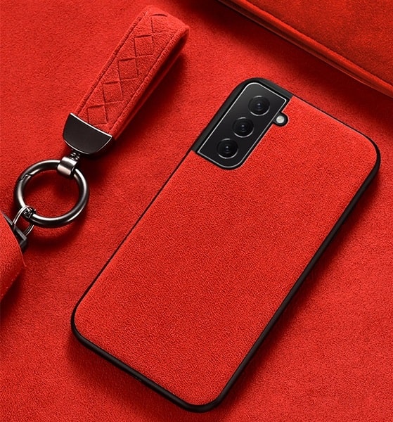 Samsung Galaxy S21 Red Alcantara Case Waw Cases