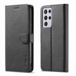 Black Samsung Galaxy S21 Ultra 5G Leather Flip Wallet Case