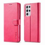Rose Red Samsung Galaxy S21 Ultra 5G Leather Flip Wallet Case