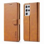 Yellow Samsung Galaxy S21 Ultra 5G Leather Flip Wallet Case