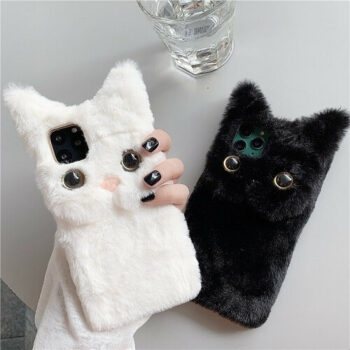 3D Cute Fluffy Cat Phone Case