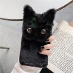 Black 3D Cute Fluffy Cat Phone Case