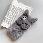 Gray 3D Cute Fluffy Cat Phone Case