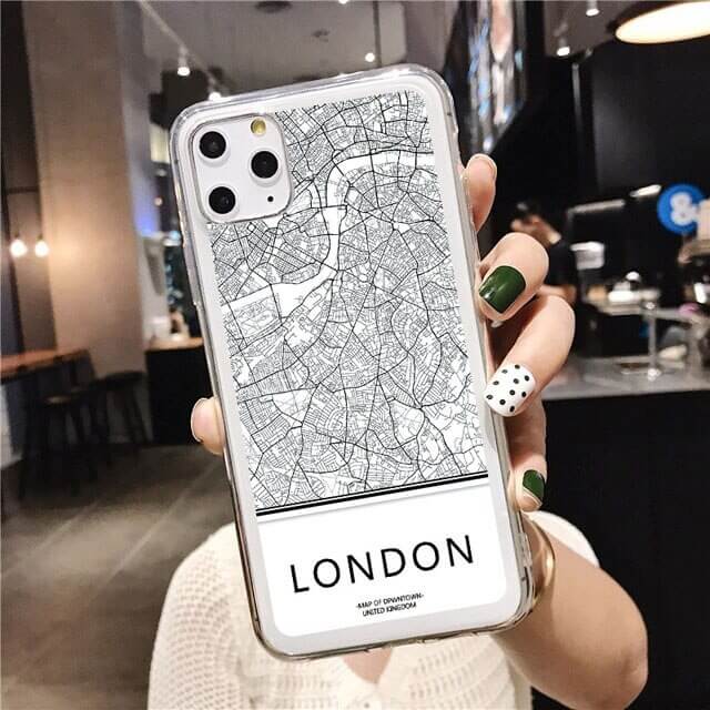 clear LONDON Map phone case