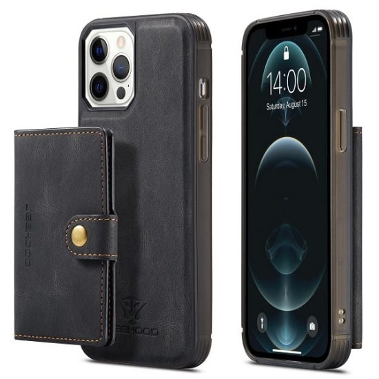 Black Detachable Wallet iPhone 13 Pro Case