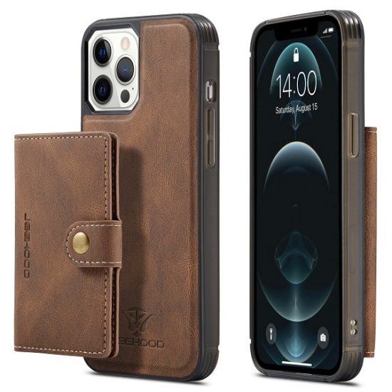 Brown Detachable Wallet iPhone 13 Series Case