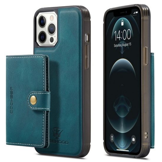 Dark Green Detachable Wallet iPhone 13 Pro Max Case Cover