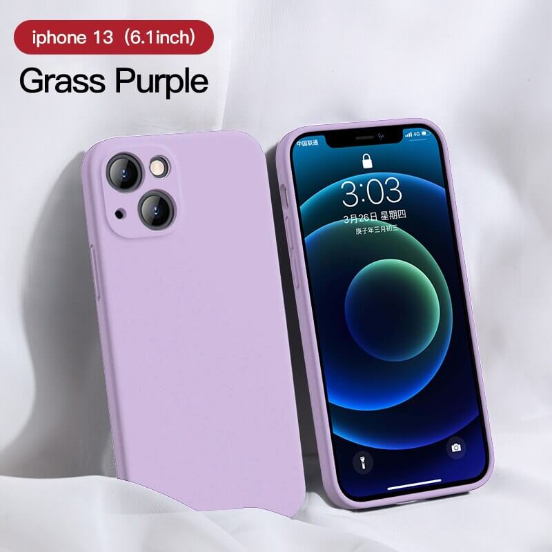 Grass purple Square Candy Color Silicone iPhone Case