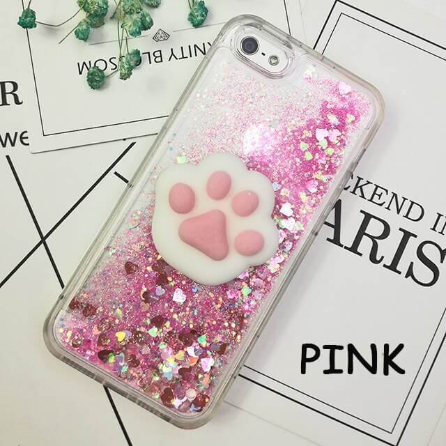 Pink Glitter Squishy Cat iPhone Case