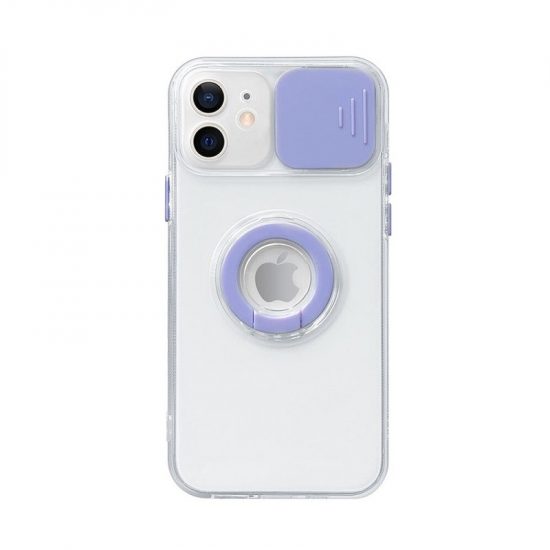 Purple Slide Camera Lens Protection iPhone 12 Pro Max Case