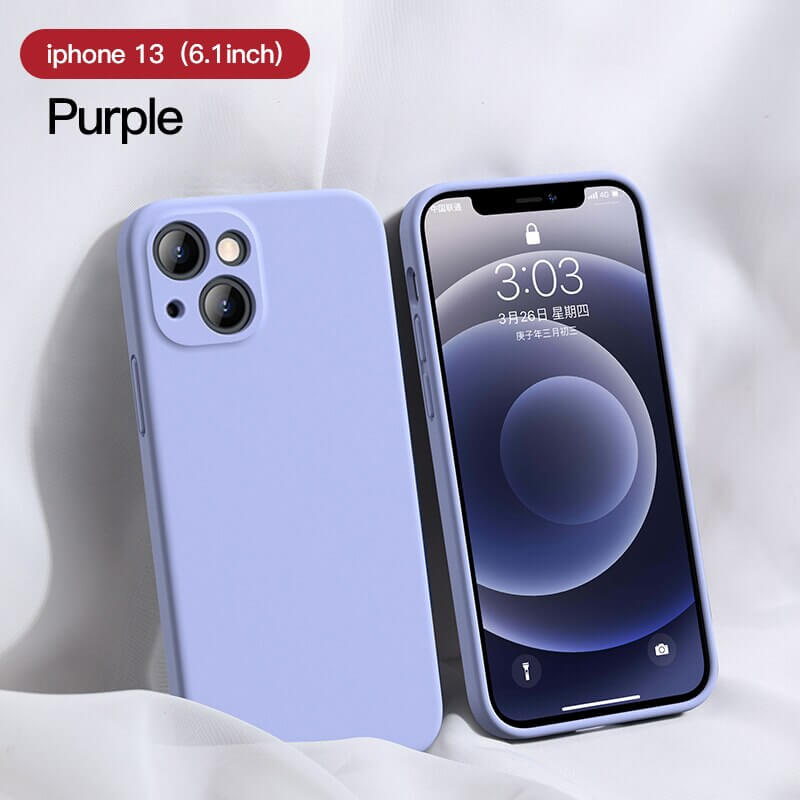 Purple Square Candy Color Silicone iPhone 13 Case