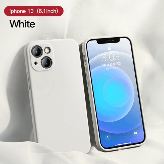 White Square Candy Color Silicone iPhone 13 Case
