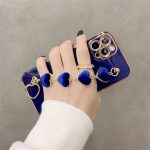 Blue Love Heart iPhone Case With Hand Bracelet Holder