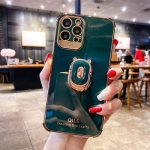 Green Gold Laser iPhone Case With Finger Ring