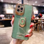 Light green electroplated iPhone Case With Ring holder