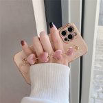 Pink Love Heart iPhone Case With Hand Bracelet Holder