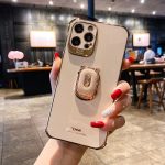 Pink electroplated iPhone Case With Ring holder
