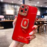 Red Gold Laser iPhone Case With Finger Ring