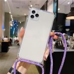 Transparent Crossbody iPhone 13 Pro Max Case - Purple