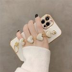 White Heart iPhone Case With Hand Bracelet Holder