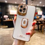 White Laser iPhone Case With Finger Ring