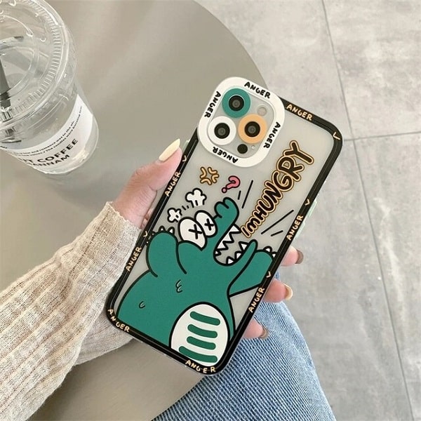 Hungry Dinosaur Phone Case With Hand Strap For iPhone Xs Max Xr X 8 Plus