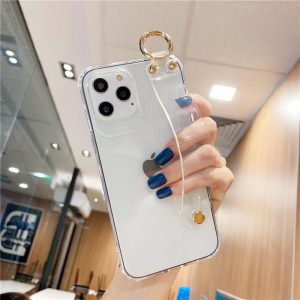 Shockproof Clear iPhone Case With a Handle Strap on Back